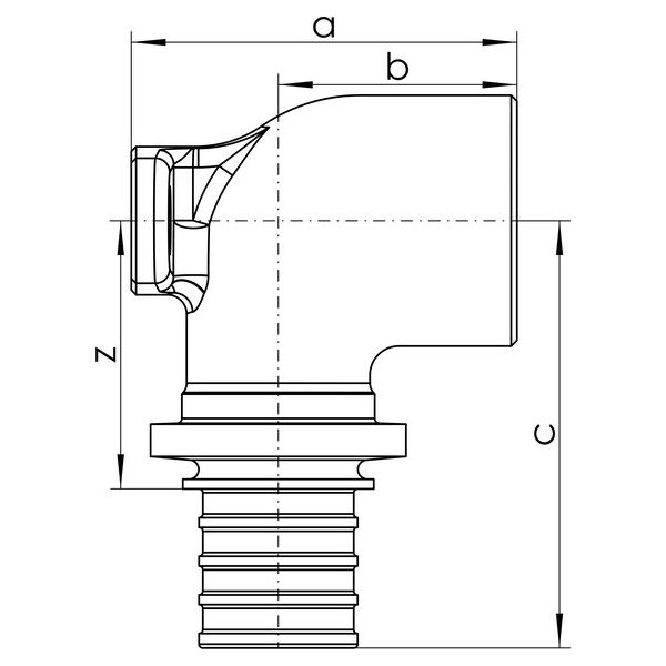 РЕХАУ 14563591001 RAUTITAN RX+ Угольник настенный с внутр. резьбой 20-Rp 1/2, бронза
