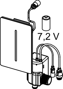 TECE 9242044 TECEfilo-Solid Электронная панель смыва писсуара , питание от батареи 7,2 В, цвет черный матовый