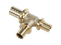 РЕХАУ 11080821001 RAUTITAN MX Тройник с уменьшенным боковым и торцевым проходами 25-16-16, DZR латунь