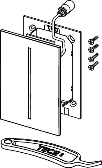 TECE 9242065 TECEfilo Лицевая панель смыва для писсуара, материал стекло, цвет черный