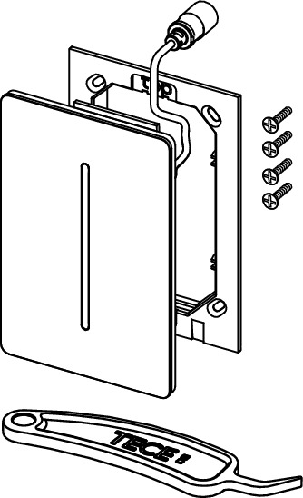 TECE 9242077 TECEfilo-Solid Лицевая панель смыва для писсуара, материал метал, цвет черный матовый