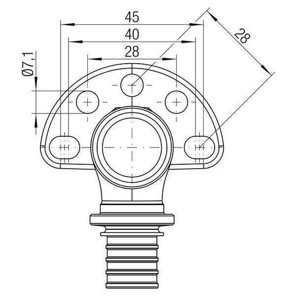 РЕХАУ 14563711001 RAUTITAN RX+ Угольник настенный с внутр. резьбой 16-Rp 1/2 длинный, 59 мм
, бронза