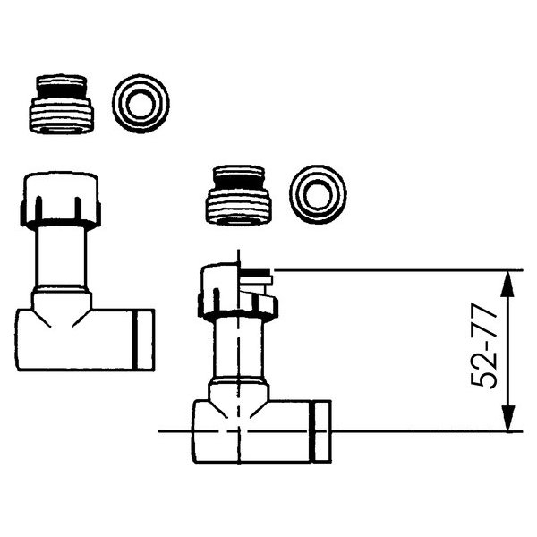 РЕХАУ 12406071001 RAUTITAN SL-Комплект телескопических угловых резьбозажим. соединений 12х1.0-R1/2", никелированная латунь