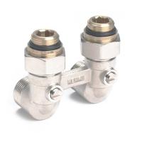 РЕХАУ 12407371001 RAUTITAN Пара шаровых кранов с соед. нип. G 1/2xG 3/4, угловой (никелирован.) ,