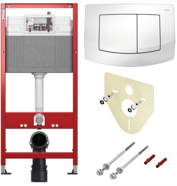 TECE K440200 TECEbase BASE 2.0 Комплект инсталляции 4 в 1 с панелью смыва ТЕСЕambia, цвет белый, для установки подвесного унитаза