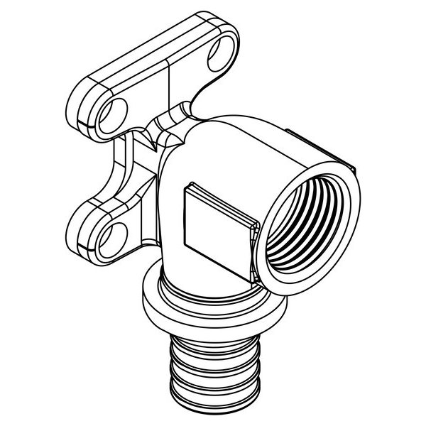РЕХАУ 14563691001 RAUTITAN RX+ Угольник настенный с квадратными фланцами 20-Rp1/2, бронза