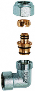 FAR FC 5311 12 58190  Угольник 1/2", ВР, с концовкой дляпластиковой труб 16х2