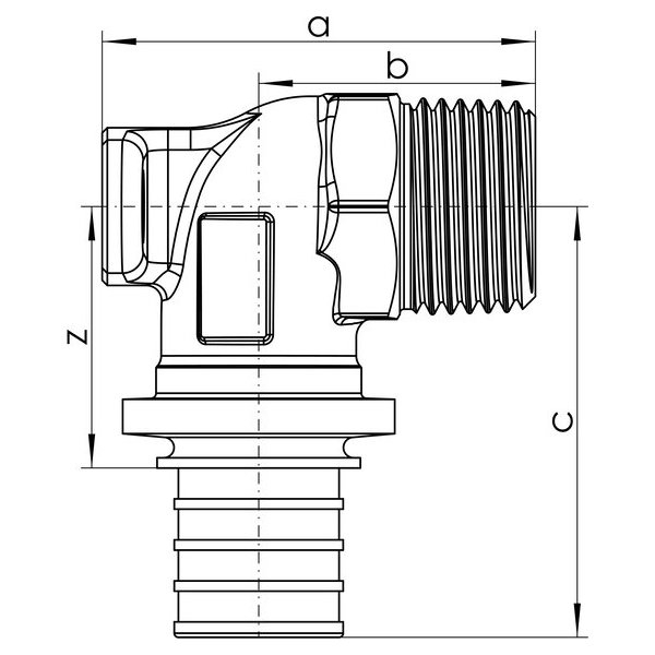 РЕХАУ 14563651001 RAUTITAN RX+ Угольник настенный с наружной резьбой 20-R 1/2, бронза