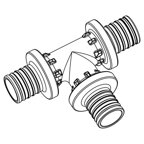 РЕХАУ 11600321001 RAUTITAN PX Тройник равнопроходный 20-20-20, PPSU