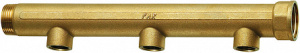 FAR FK 3612 11434  Коллектор 1 1/4", НР-ВР, 3 отвода 3/4", ВР, межосевое 100