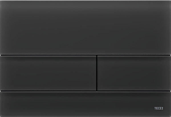TECE 9240825 TECEsquare II Панель смыва унитаза для системы с двойным смывом, материал матовое стекло, цвет черный