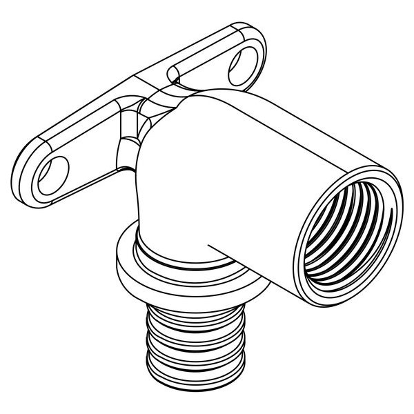 РЕХАУ 14563631001 RAUTITAN RX+ Угольник настенный с длинным патрубком, внутр. резьба 20-Rp 1/2, бронза