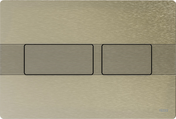 TECE 9240437 TECEsolid Панель смыва с двойной системой смыва для унитаза, материал металл, цвет матовый никель с линейным рельефом клавиш