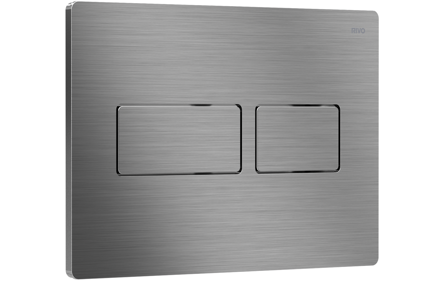RIVO 301007 Touch LUX Металлическая панель смыва унитаза для системы двойного смыва, сталь брашированная