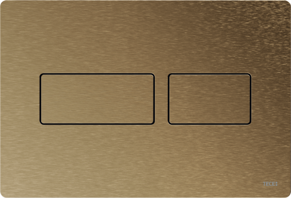 TECE 9240444 TECEsolid Панель смыва с двойной системой смыва для унитаза, цвет панели бронза, цвет клавиш бронза, материал нержавеющая сталь брашированная
