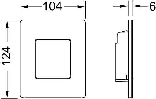 TECE 9242435 TECEsolid Металлическая панель смыва с картриджем для писсуара, цвет черный матовый