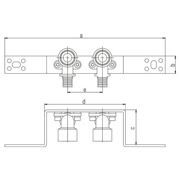 РЕХАУ 12409211401 RAUTITAN Настенные угольники 16х2,2 на кронштейне, оцинкованная сталь/ латунь