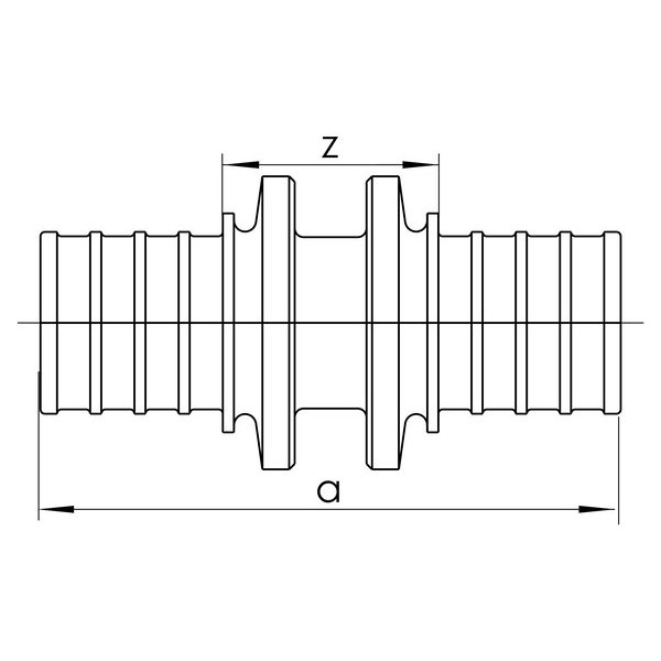 РЕХАУ 12005261001 RAUTHERM S Муфта соед. равнопроходн. 10x1,1, оцинкованная латунь