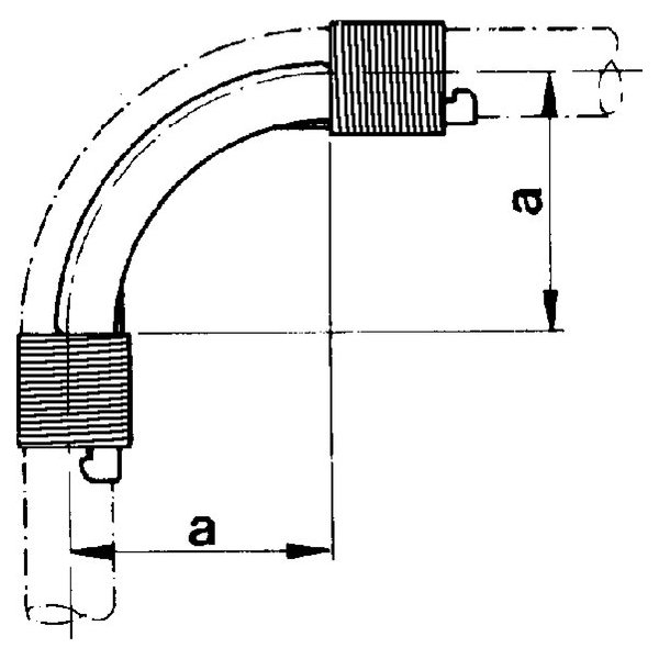 РЕХАУ 11383511002 RAUTITAN Фиксатор поворота с кольцами 90°, 25, оцинкованная сталь