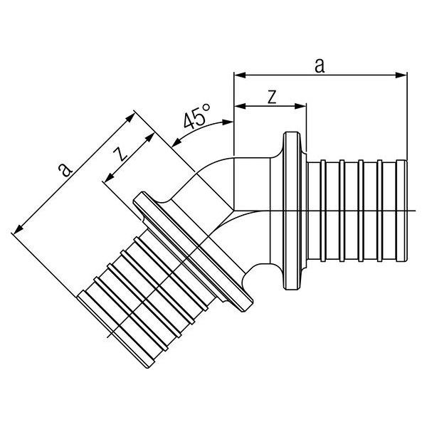 РЕХАУ 14563101001 RAUTITAN RX+ Угольник 45°, 63, бронза