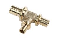 РЕХАУ 11080811001 RAUTITAN MX Тройник с уменьшенным боковым и торцевым проходами 20-16-16, DZR латунь