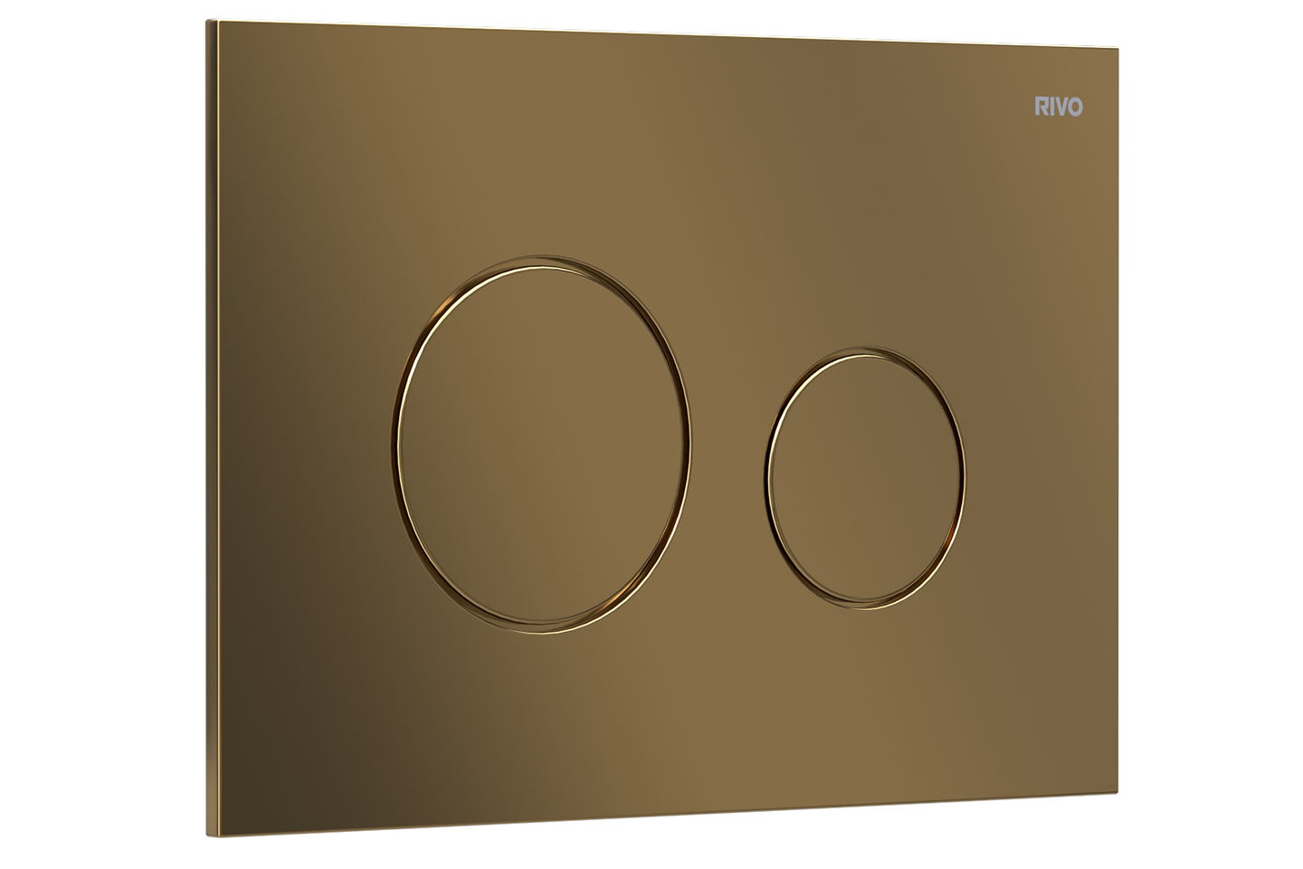 RIVO 303007 Touch Neo Пластиковая панель смыва унитаза для системы двойного смыва, латунь матовая