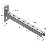 TERMOCLIP 09105103 Монтажная консоль ТСА 30x28x440, 1,8 мм