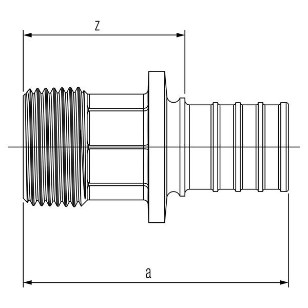 РЕХАУ 14563171001 RAUTITAN RX+ Переходник с наружной резьбой 25-R 1/2, бронза