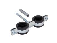 WALRAVEN 0802118 BIS Cobra Хомут двойной, M8, 15-18 мм, с epdm+винт-шуруп М8х80мм+дюбель