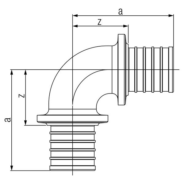 РЕХАУ 14563071001 RAUTITAN RX+ Угольник 90°, 50, бронза