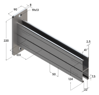 TERMOCLIP 09373201 Консоль сдвоенная 41x124x1000, 2,5 мм