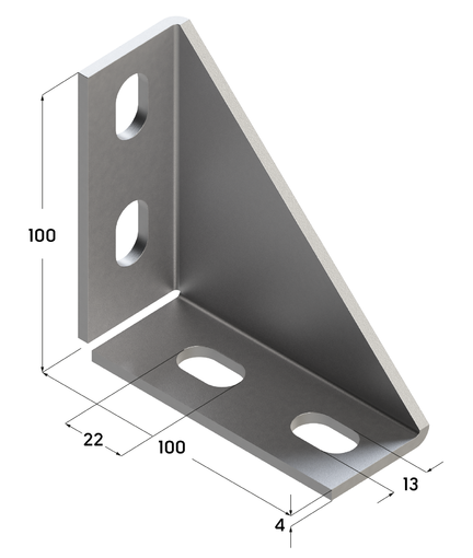 TERMOCLIP 09264001 Угол усиленный 100х100 38-41 4F4 100x40x100, 3,0 / 4,0 мм