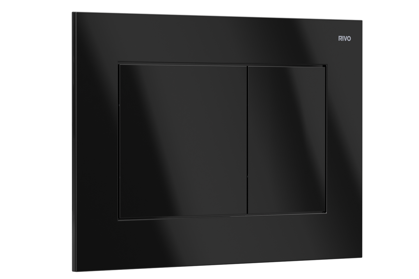 RIVO 302006 Touch Line Пластиковая панель смыва унитаза для системы двойного смыва, черный глянцевый