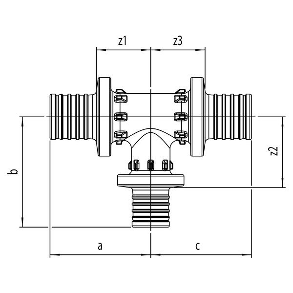 РЕХАУ 11600611001 RAUTITAN PX Тройник с уменьшенным боковым проходом 20-16-20, PPSU