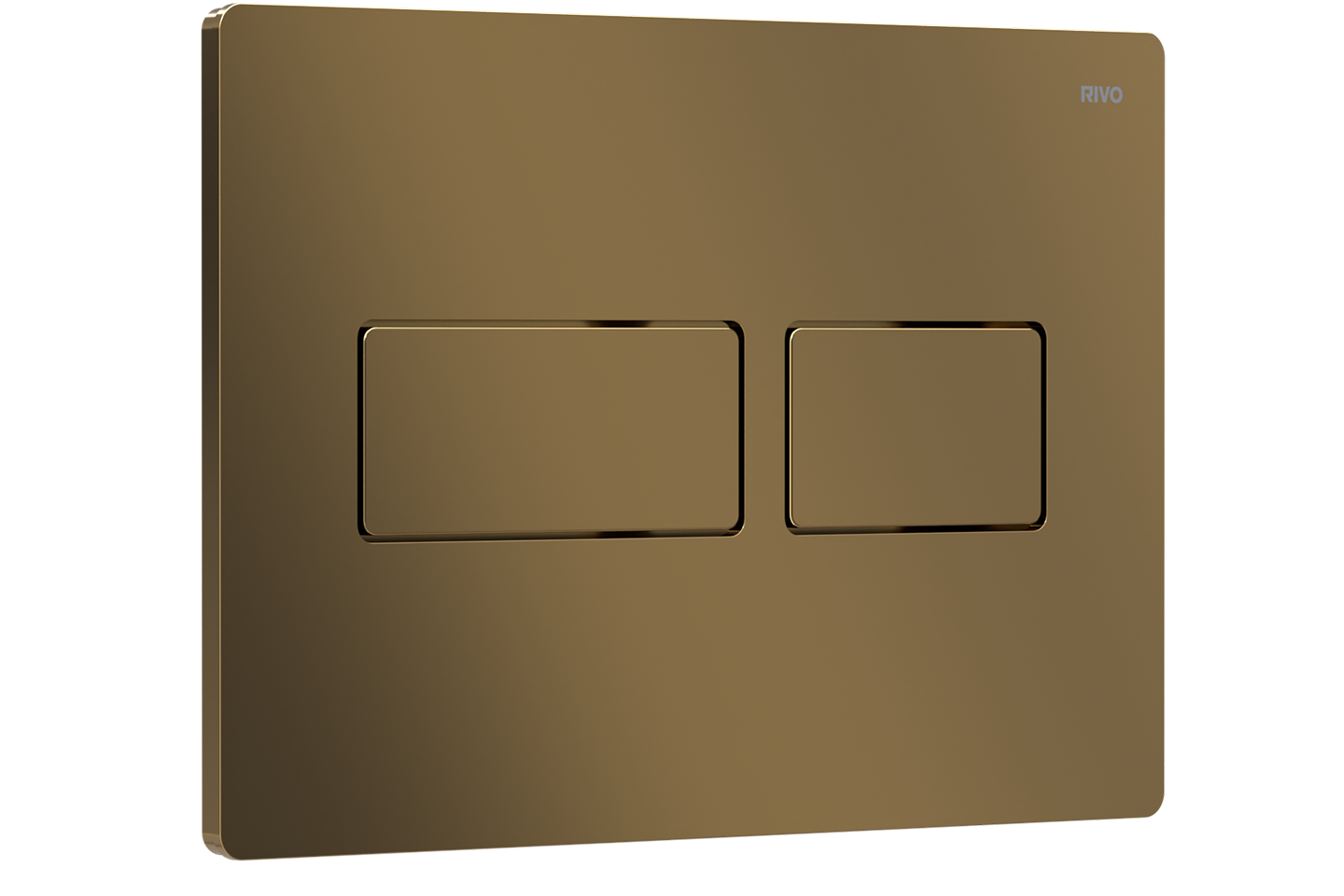 RIVO 301008 Touch LUX Металлическая панель смыва унитаза для системы двойного смыва, латунь матовая