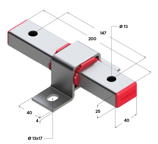 TERMOCLIP 09413002 Опора скользящая В40x25 F2
 120x50x200,  мм