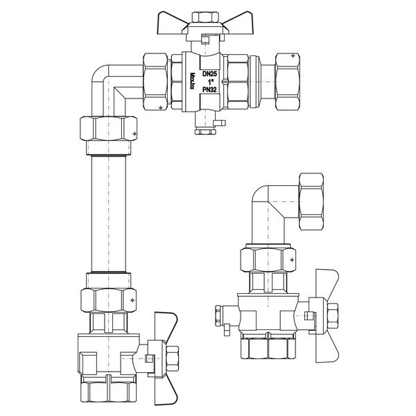 РЕХАУ 12197571001 RAUTHERM S Комплект для установки теплосчетчика, вертикальный,