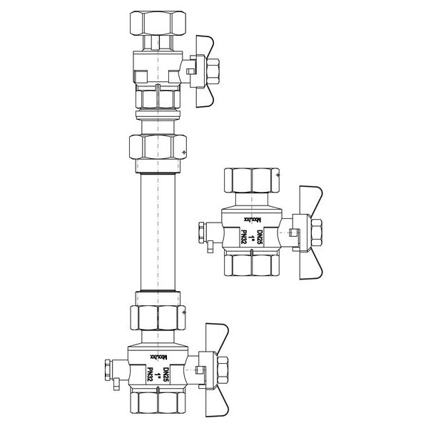 РЕХАУ 12197581001 RAUTHERM S Комплект для установки теплосчетчика, горизонтальный,