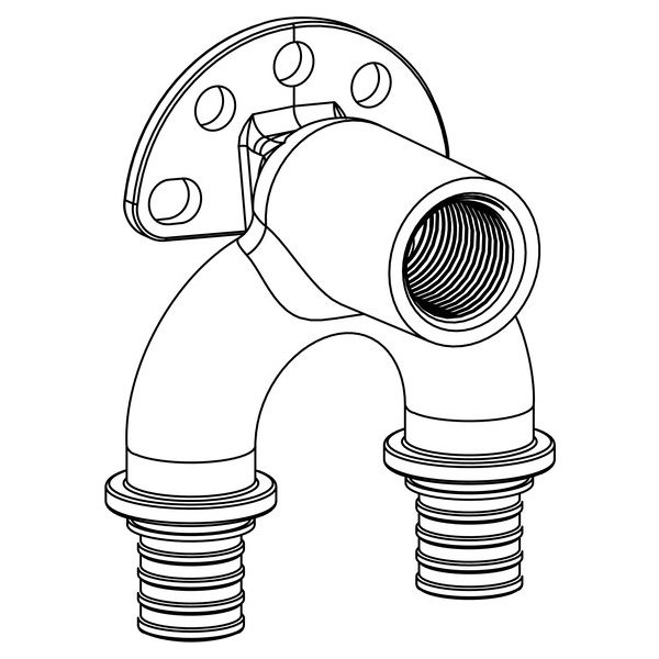 РЕХАУ 14564161001 RAUTITAN RX+ Проточный настенный угольник 16/20-Rp 1/2 короткий, бронза