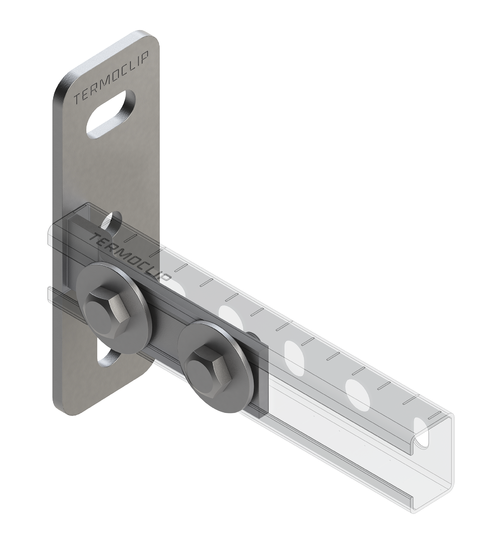 TERMOCLIP 09115001 Фланец торцевой продольный 28 4F2 M8 40x82,5x120, 4 мм