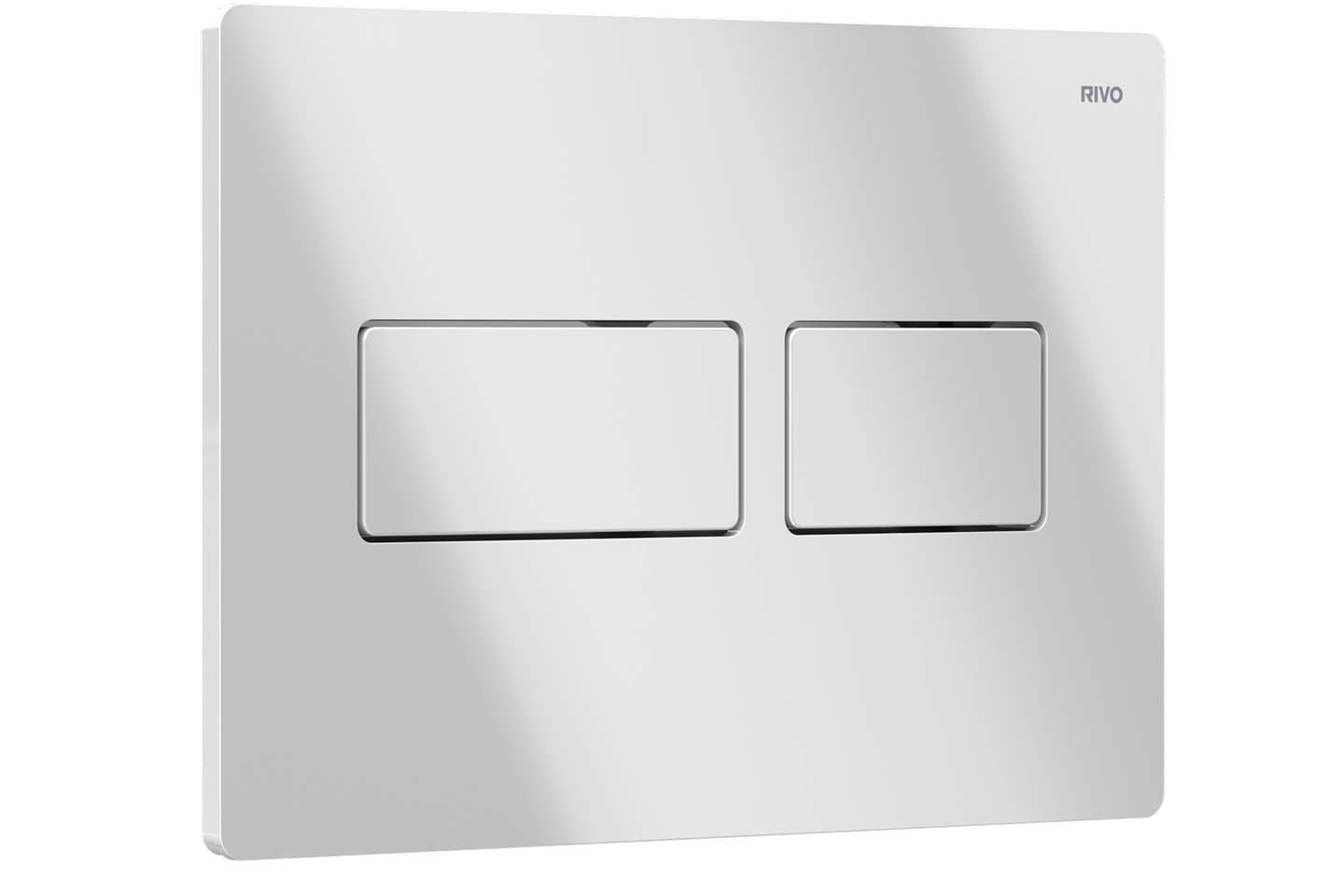RIVO 301004 Touch LUX Металлическая панель смыва унитаза для системы двойного смыва, белый гянцевый