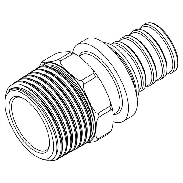 РЕХАУ 12685701001 RAUTHERM S Переходник с наруж. резьбой 20-R1/2, оцинкованная латунь