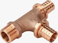 РЕХАУ 14564013001 RAUTITAN RX+ Тройник с наружной резьбой 20-20-R 1/2, бронза