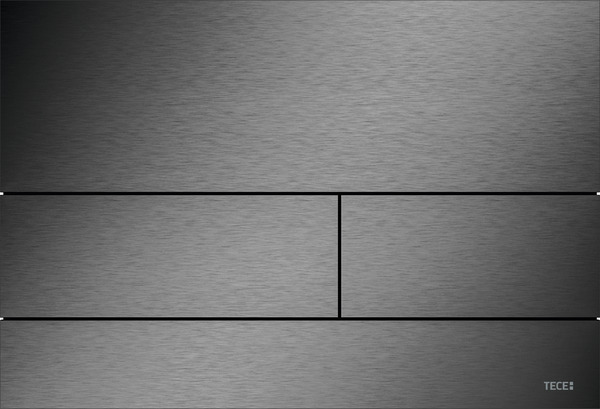 TECE 9240846 TECEsquare II Металлическая панель смыва унитаза II для системы с двойным смывом, цвет сатин, черный хром, c покрытием против отпечатков пальцев